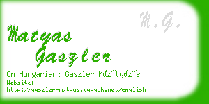 matyas gaszler business card